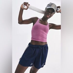 NWOT Free People Mvmt When In Venice Sheer Mesh Shorts Midnight Navy Combo Sz M